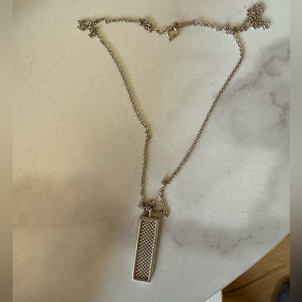 Tiffany & Co. Somerset Mesh Square  Square Plate Necklace. Rare
